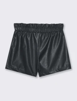 Piazza Italia Short in fintapelle. - Nero Shop