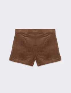 Piazza Italia Short in velluto a coste da bambina con tasche alla francese e pieghe sul davanti - Moro Marrone Flash Sale