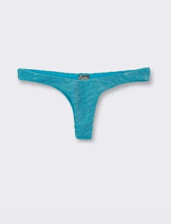 Piazza Italia Slip costume lurex modello V - ette Blu Clearance