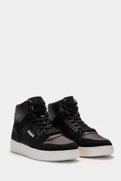 Piazza Italia Sneakers a collo alto con riporti - Nero Discount