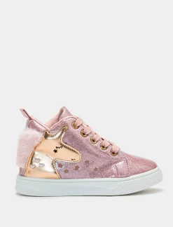 Piazza Italia Sneakers a collo alto con applicazione unicorno - Rosa Sale