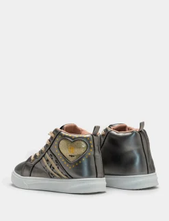 Piazza Italia Sneakers a collo alto con cuore glitterato - canna di fucile Grigio Outlet