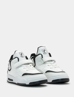 Piazza Italia Sneakers a collo alto con strappo con riporti neri - Bianco Cheap