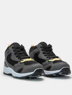 Piazza Italia Sneakers a collo alto in poliuretano e inserti - Nero Cheap