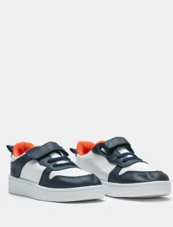 Piazza Italia Sneakers bicolor in poliuretano bianco con riporti e strappo. - Blu Flash Sale