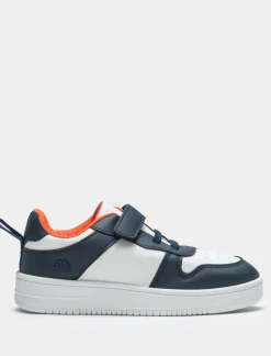 Piazza Italia Sneakers bicolor in poliuretano bianco con riporti e strappo. - Blu Flash Sale