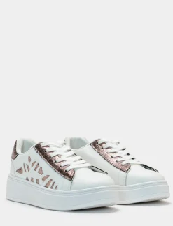 Piazza Italia Sneakers con intarsi color bronzo - Bianco Best