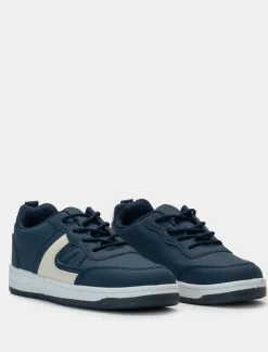 Piazza Italia Sneakers in poliuretano con riporti binchi - Blu Discount