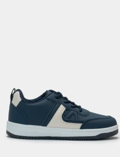Piazza Italia Sneakers in poliuretano con riporti binchi - Blu Discount