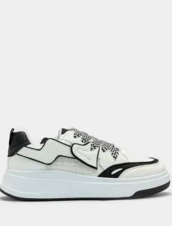 Piazza Italia Sneakers in poliuretano e tessuto tweed bicolor - Bianco New