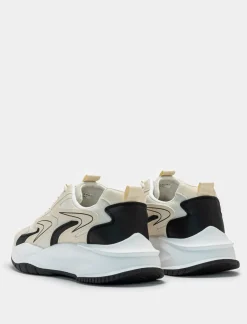 Piazza Italia Sneakers in tessuto tecnico con inserti neri in poliuretano. - Beige Hot