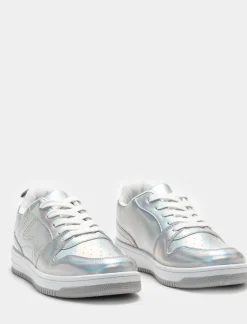 Piazza Italia Sneakers laminata in poliuretano color silver - Argento Outlet