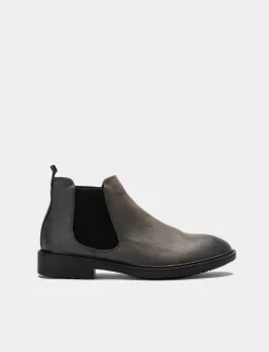 Piazza Italia Stivale chelsea in poliuretano con fasce elastiche lateriali - Grigio Outlet