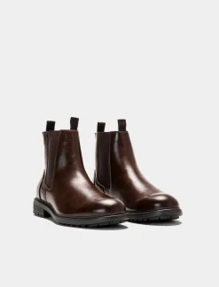 Piazza Italia Stivale chelsea in poliuretano con fasce elastiche lateriali - Testa di moro Marrone Shop