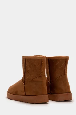 Piazza Italia Stivale da neve in tessuto sintetico con imbottitura calda - Cammello Beige Clearance