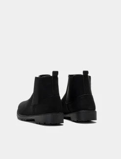 Piazza Italia Stivale in poliuretano opaco con fasce elastiche lateriali - Nero Clearance