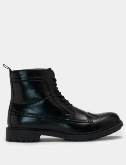 Piazza Italia Stivale stringato all'inglesina con ornamento coda di rondine - Nero New