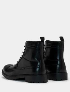 Piazza Italia Stivale stringato all'inglesina con ornamento coda di rondine - Nero New