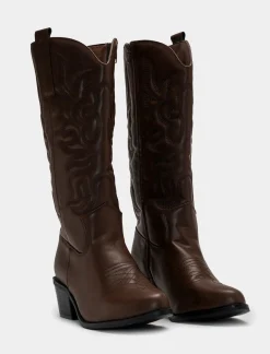 Piazza Italia Stivale Texano con gambale trapuntato - Marrone Hot