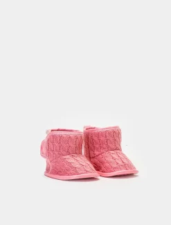 Piazza Italia Stivaletto a maglia in tessuto con suola anti scivolo - Rosa Online