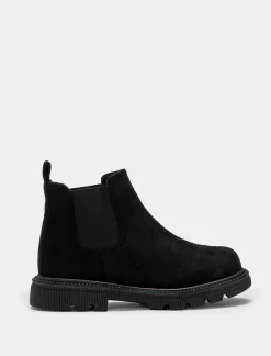 Piazza Italia Stivaletto chelsea in microfibra con fasce elastiche lateriali - Nero Online
