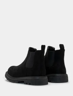 Piazza Italia Stivaletto chelsea in microfibra con fasce elastiche lateriali - Nero Online
