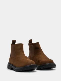 Piazza Italia Stivaletto chelsea in microfibra con fasce elastiche lateriali - Marrone Best Sale