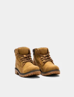 Piazza Italia Stivaletto con lacci zip sul lato interno e fondo roccia - Giallo Sale