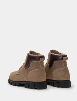 Piazza Italia Stivaletto con lacci, zip sul lato interno e fondo roccia - tortora Grigio Cheap