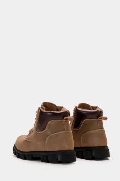 Piazza Italia Stivaletto con lacci, zip sul lato interno e fondo roccia - tortora Grigio Cheap