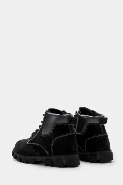 Piazza Italia Stivaletto con lacci, zip sul lato interno e fondo roccia - Nero Best Sale