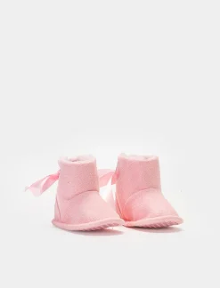 Piazza Italia Stivaletto in microfibra con nastro e imbottitura - Rosa Discount