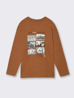 Piazza Italia T- shirt con stampa posteriore da bambino - Marrone tabacco Store