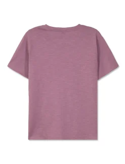 Piazza Italia T shirt mezza manica girocollo con stampa effetto laminato con fondo piu lungo - malva Viola Outlet