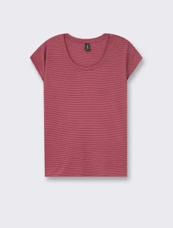 Piazza Italia T shirt modello a T girocollo con tessuto ottoman e filato effetto metallizato - india Rosso Sale