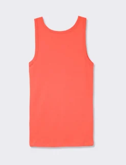 Piazza Italia Top a coste, vestibilità slim - Corallo Arancione Best