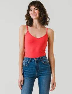 Piazza Italia Top con bretelle regolabili - Corallo Arancione Hot