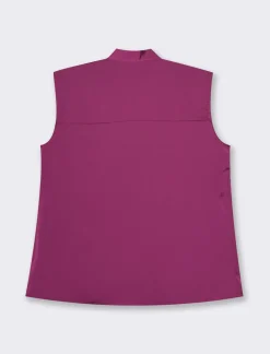 Piazza Italia Top con fiocco al collo, vestibilità regular - Vinaccia Rosso Online