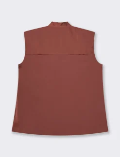 Piazza Italia Top con fiocco al collo, vestibilità regular - coccio Marrone Hot