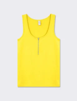 Piazza Italia Top con zip da donna - limone Giallo Best Sale