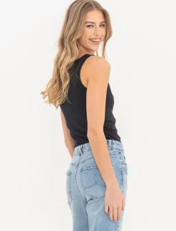 Piazza Italia Top con zip da donna - Nero Cheap