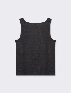 Piazza Italia Top elastico con isnerti filo effetto metallizzato - Nero Flash Sale