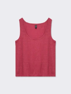 Piazza Italia Top elastico con isnerti filo effetto metallizzato - india Rosso Best Sale