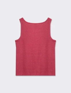 Piazza Italia Top elastico con isnerti filo effetto metallizzato - india Rosso Best Sale