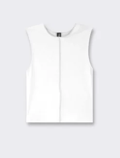 Piazza Italia Top elastico slim basic smanicato girocollo - Avorio Beige Sale