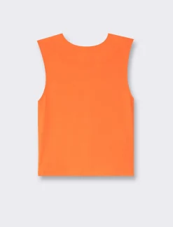 Piazza Italia Top elastico slim basic smanicato girocollo - Arancio Arancione Hot