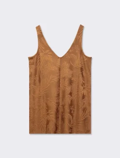 Piazza Italia Top elatsico vestibilità regular e lavorazione jaquard - tabacco Marrone Online