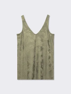 Piazza Italia Top elatsico vestibilità regular e lavorazione jaquard - Kaky 1 Verde Outlet