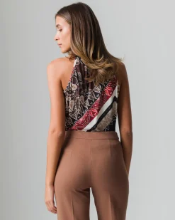 Piazza Italia Top halter neck stampato girocollo con giromanica ampio - Nero Best