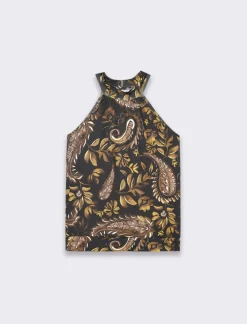 Piazza Italia Top halter neck stampato da donna - Nero Cheap